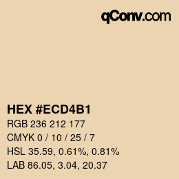 カラーコード: HEX #ecd4b1 | qconv.com