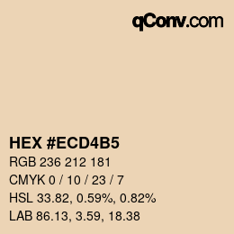 Color code: HEX #ECD4B5 | qconv.com