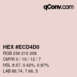 颜色代码: HEX #ECD4D0 | qconv.com