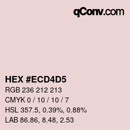 颜色代码: HEX #ECD4D5 | qconv.com