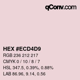 Color code: HEX #ECD4D9 | qconv.com