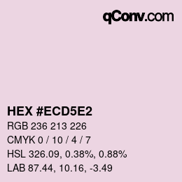 Farbcode: HEX #ECD5E2 | qconv.com