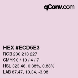 Farbcode: HEX #ECD5E3 | qconv.com