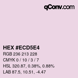 カラーコード: HEX #ECD5E4 | qconv.com