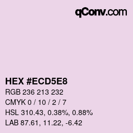 颜色代码: HEX #ECD5E8 | qconv.com