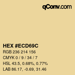 Color code: HEX #ECD69C | qconv.com