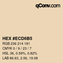 Color code: HEX #ECD6B5 | qconv.com