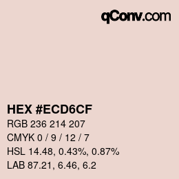 Color code: HEX #ECD6CF | qconv.com