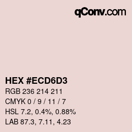 Color code: HEX #ECD6D3 | qconv.com