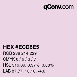 カラーコード: HEX #ECD6E5 | qconv.com