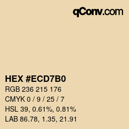 Color code: HEX #ECD7B0 | qconv.com