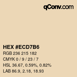 Color code: HEX #ECD7B6 | qconv.com