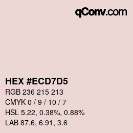 Color code: HEX #ECD7D5 | qconv.com