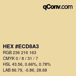 Color code: HEX #ECD8A3 | qconv.com