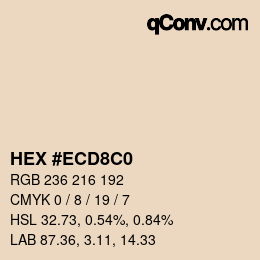 Color code: HEX #ECD8C0 | qconv.com