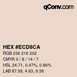 Farbcode: HEX #ECD8CA | qconv.com