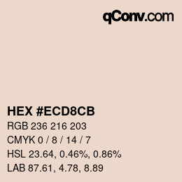 カラーコード: HEX #ECD8CB | qconv.com