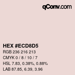 カラーコード: HEX #ECD8D5 | qconv.com