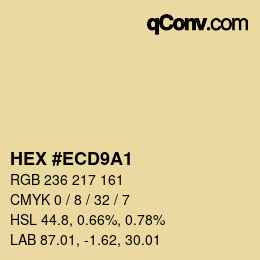 カラーコード: HEX #ECD9A1 | qconv.com