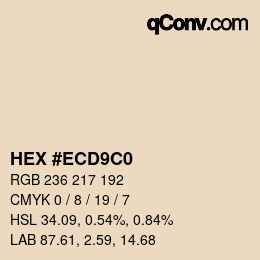 Color code: HEX #ECD9C0 | qconv.com