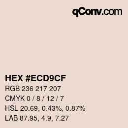 Color code: HEX #ECD9CF | qconv.com