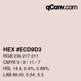 颜色代码: HEX #ECD9D3 | qconv.com