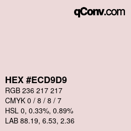 Color code: HEX #ECD9D9 | qconv.com