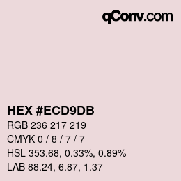 Color code: HEX #ECD9DB | qconv.com