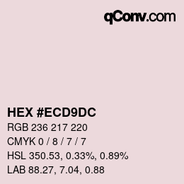 カラーコード: HEX #ECD9DC | qconv.com