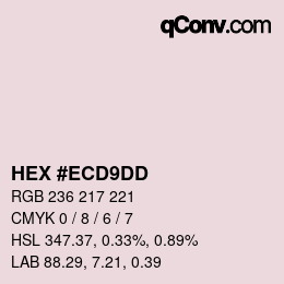 カラーコード: HEX #ECD9DD | qconv.com