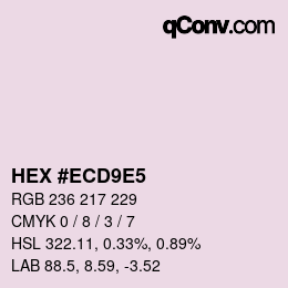 颜色代码: HEX #ECD9E5 | qconv.com