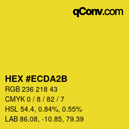 Color code: HEX #ECDA2B | qconv.com
