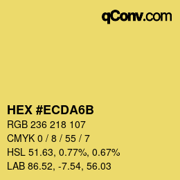 カラーコード: HEX #ECDA6B | qconv.com
