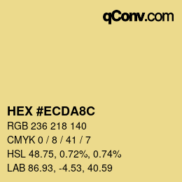 Color code: HEX #ECDA8C | qconv.com