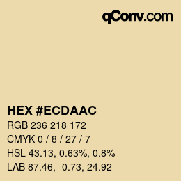 颜色代码: HEX #ECDAAC | qconv.com
