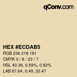 Código de color: HEX #ECDAB5 | qconv.com