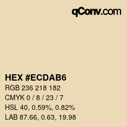 Color code: HEX #ECDAB6 | qconv.com