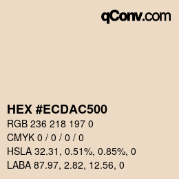 Color code: HEX #ECDAC500 | qconv.com