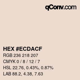 カラーコード: HEX #ECDACF | qconv.com