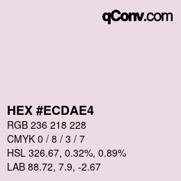 カラーコード: HEX #ECDAE4 | qconv.com
