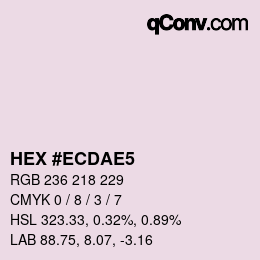 颜色代码: HEX #ECDAE5 | qconv.com