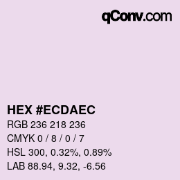 カラーコード: HEX #ECDAEC | qconv.com
