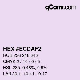 颜色代码: HEX #ECDAF2 | qconv.com