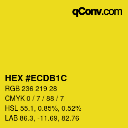 カラーコード: HEX #ECDB1C | qconv.com