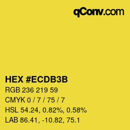 Color code: HEX #ECDB3B | qconv.com