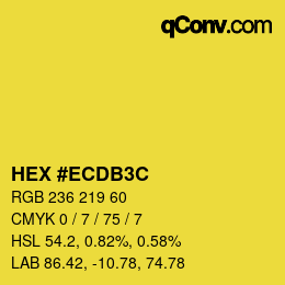 カラーコード: HEX #ECDB3C | qconv.com