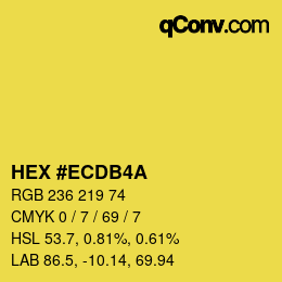 カラーコード: HEX #ECDB4A | qconv.com