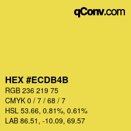 颜色代码: HEX #ECDB4B | qconv.com