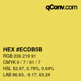 颜色代码: HEX #ECDB5B | qconv.com