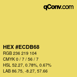 カラーコード: HEX #ECDB68 | qconv.com